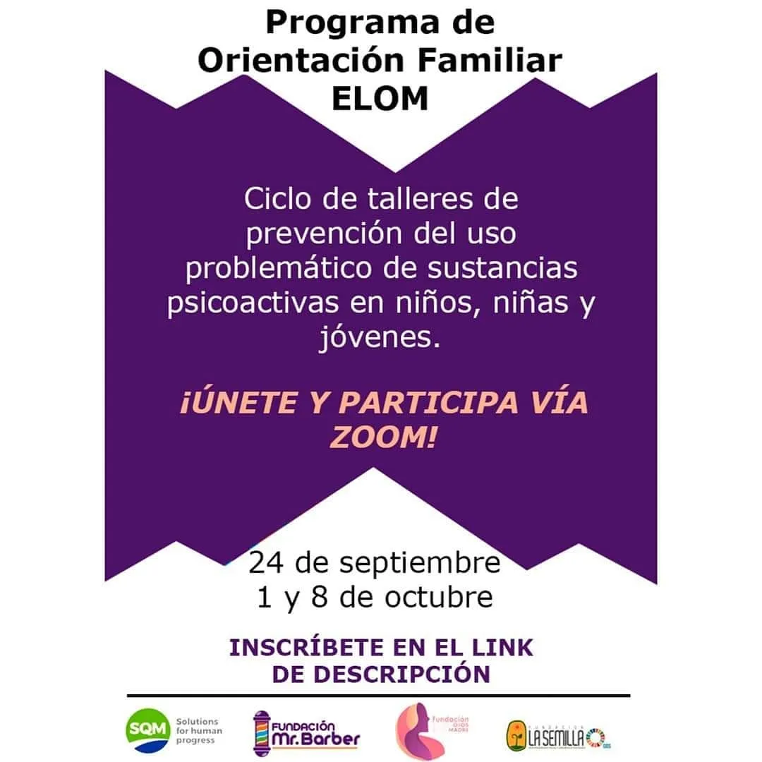 Ciclo de talleres de prevención del uso de sustancias.