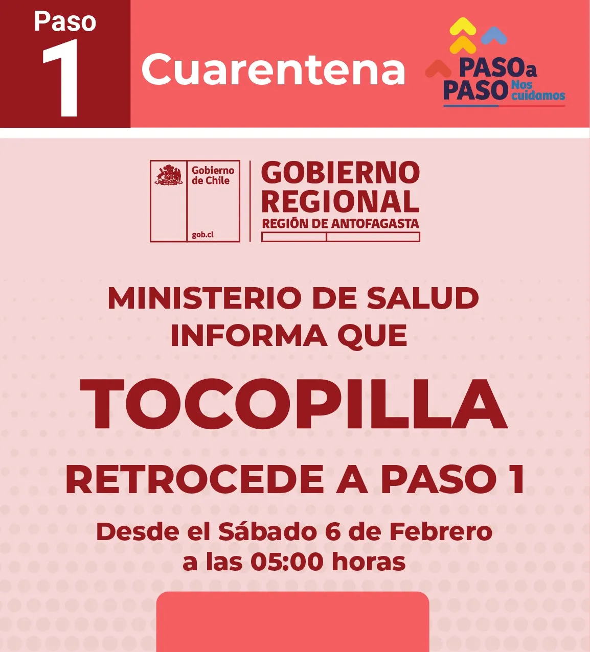 Tocopilla pasa a cuarentena este sábado 6 de febrero a partir de las 05:00 horas. Sepa qué se pue...