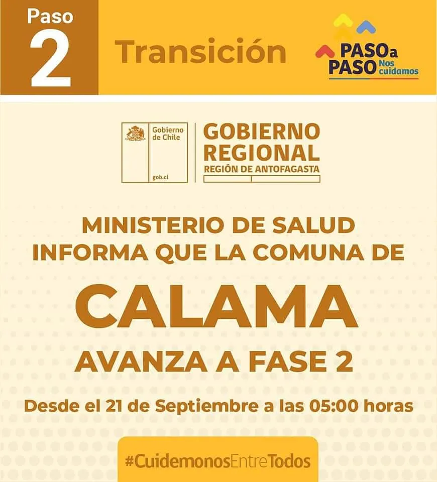 Calama se suma a la fase 2 de transición en la región.