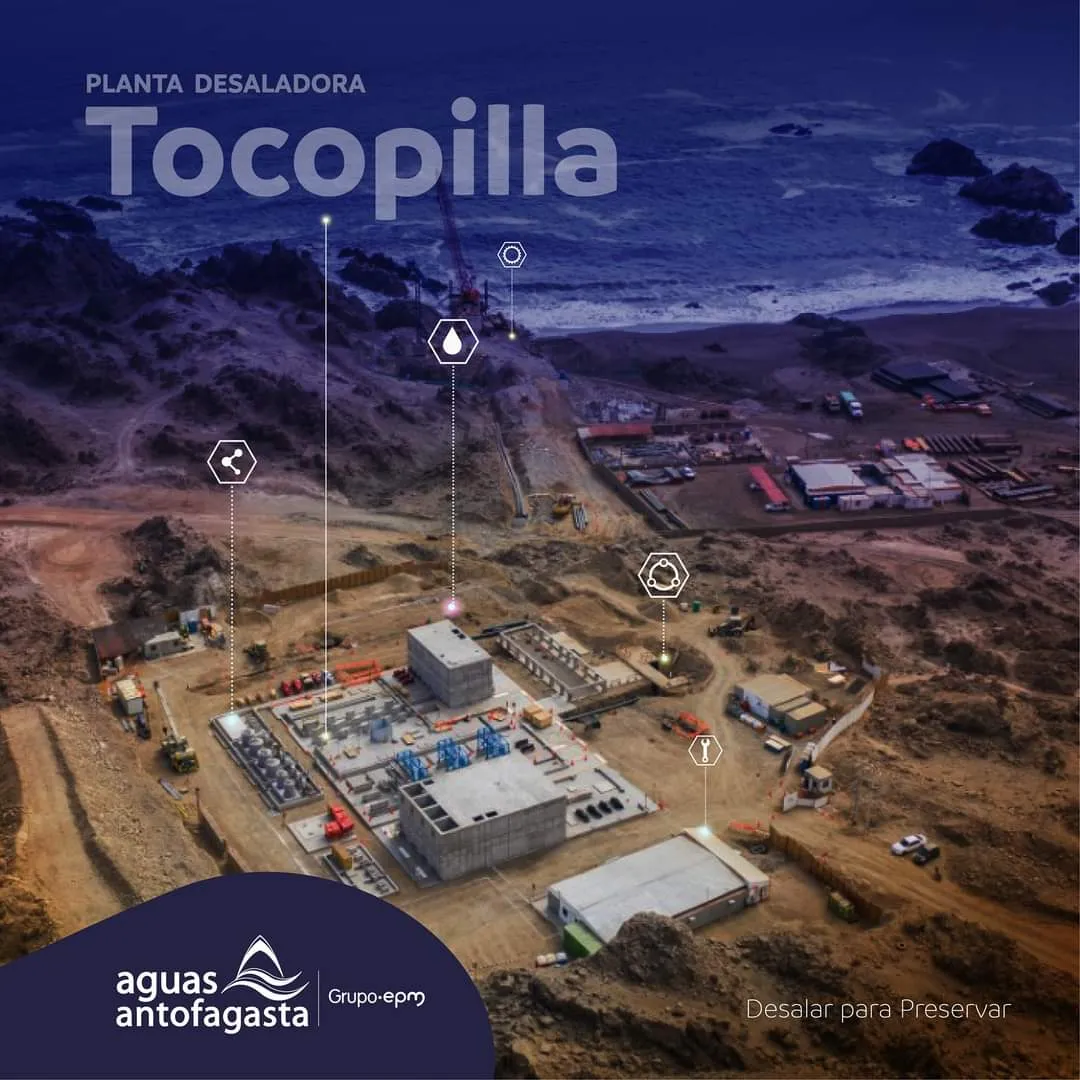 Comienza marcha blanca de planta desaladora en Tocopilla.