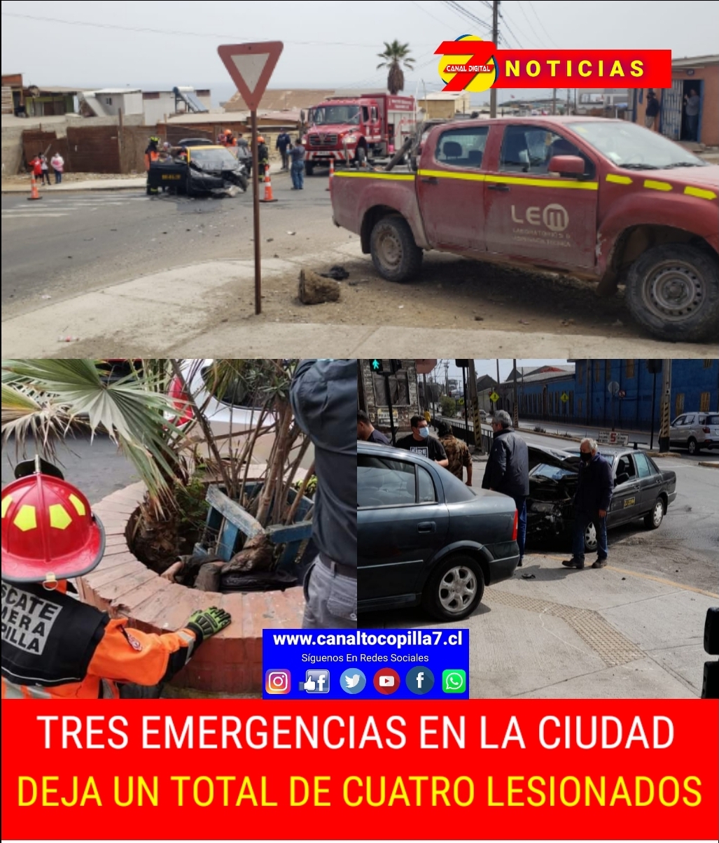 Tres emergencias con cuatro lesionados en Tocopilla.
