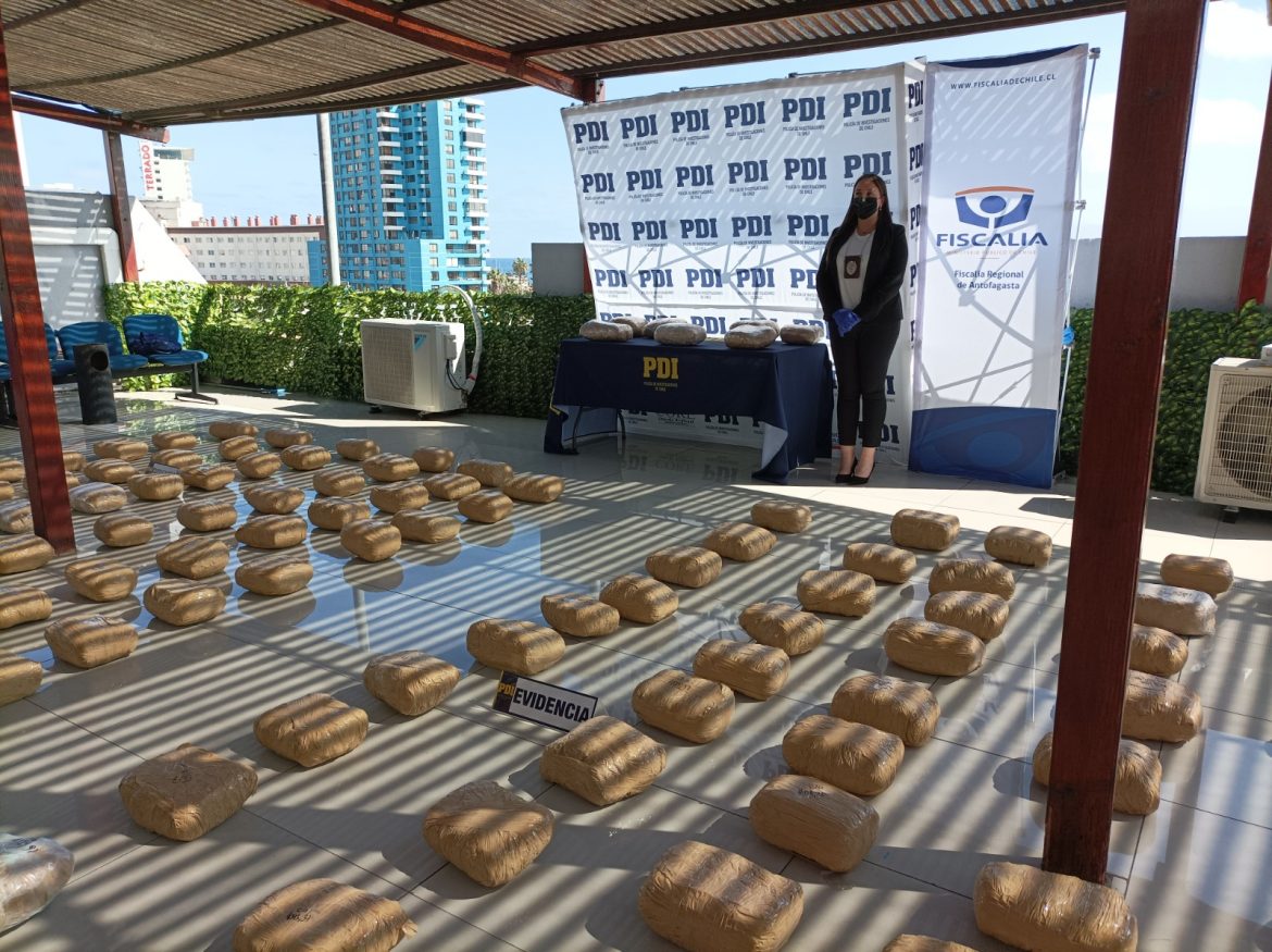 Trabajo conjunto de Fiscalía y PDI permite incautar 158 kilos de droga en Calama.