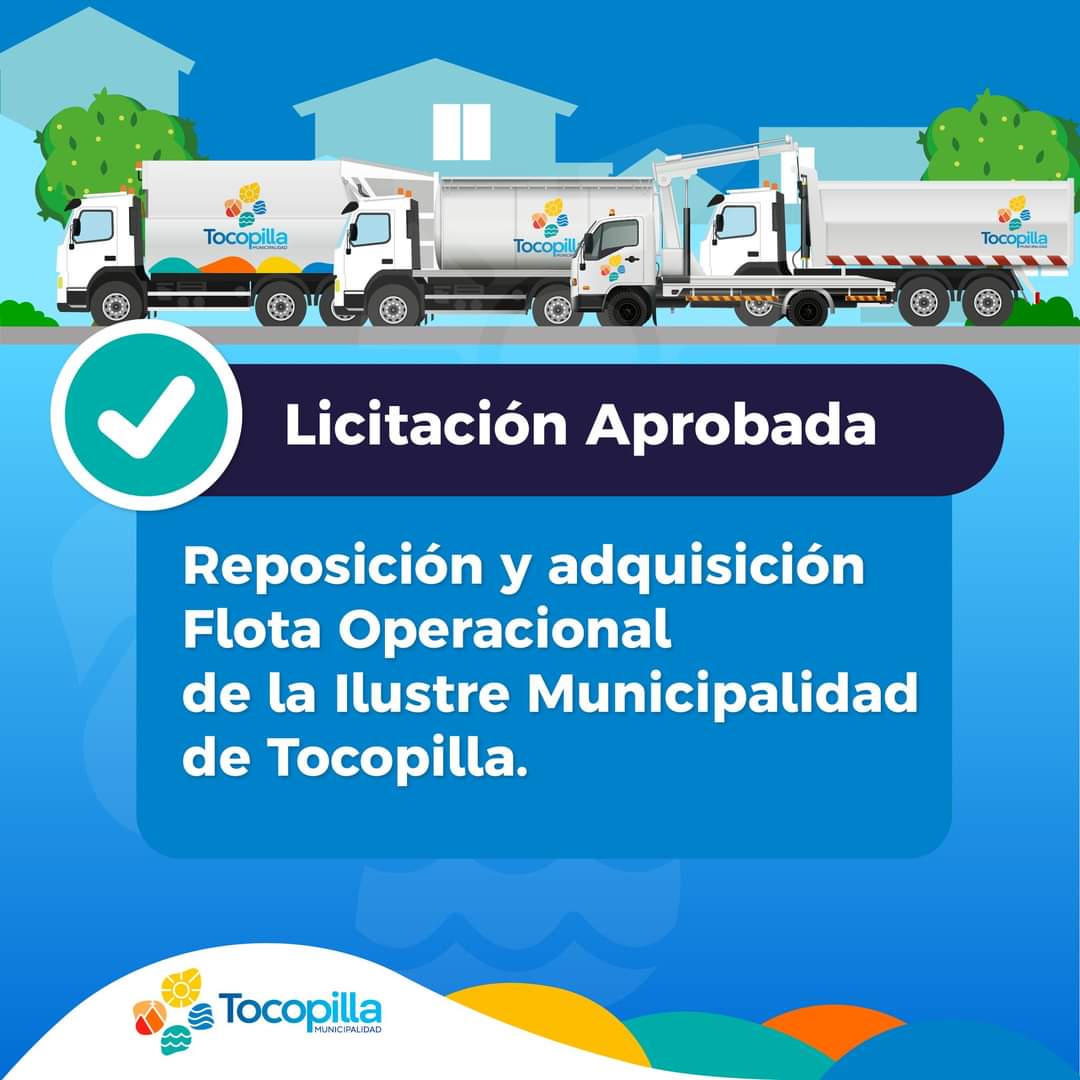 Aprueban licitación por $2.443.784.000 para reposición de flota Operacional de vehículos municipales en Tocopilla.