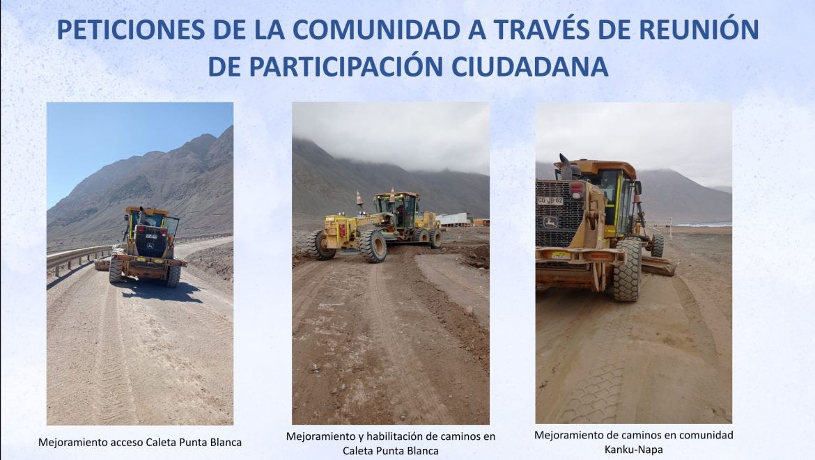 Dirección Regional de Vialidad de Antofagasta desarrolló participación ciudadana en virtud a trabajos de obras viales en Tocopilla