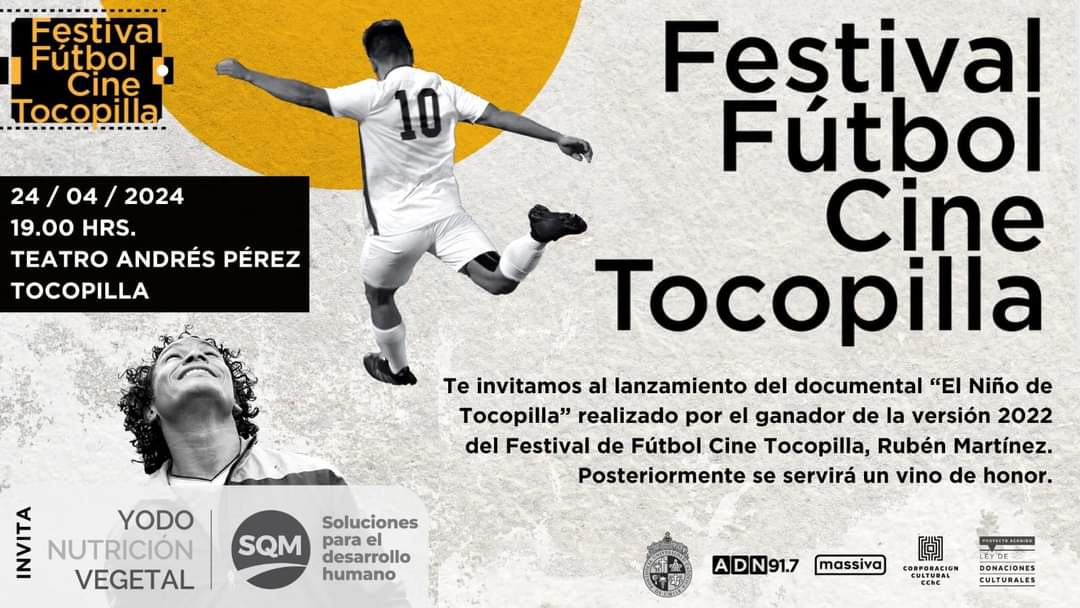 Hoy comienza la 3° versión del Festival Fútbol Cine Tocopilla  