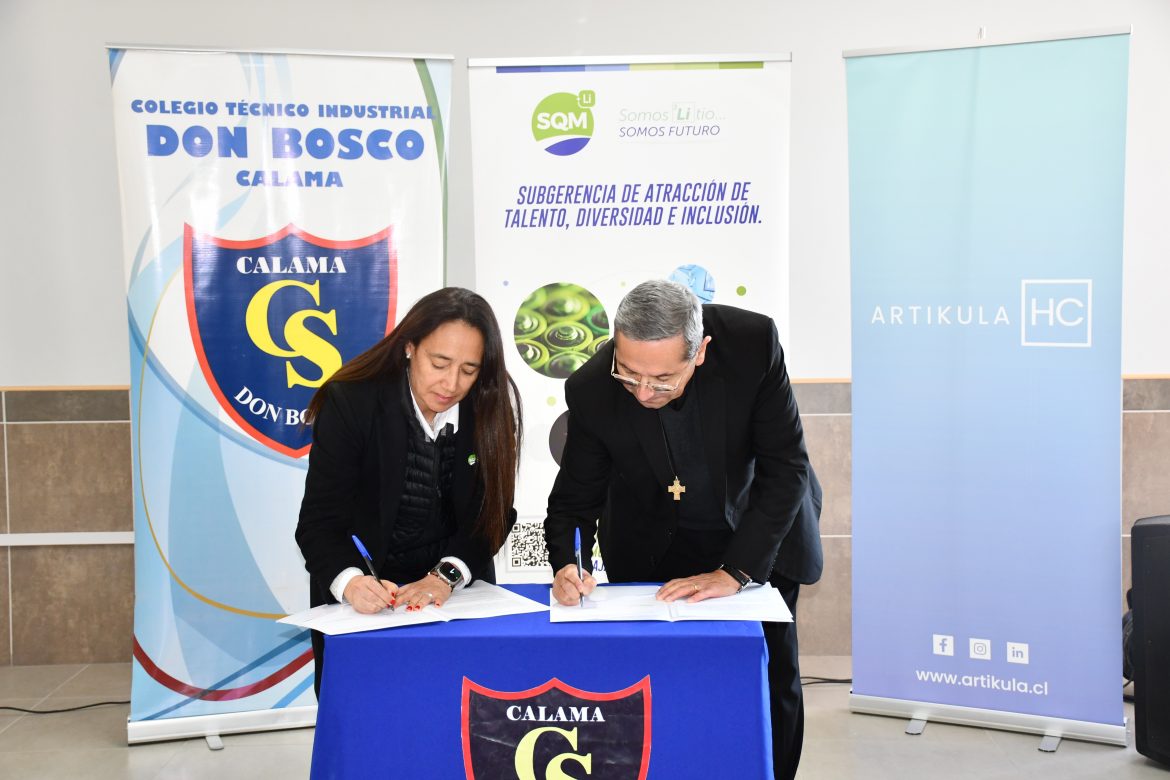 Colegio Don Bosco Calama firma importante convenio con SQM Litio y dan inicio a curso de mantenimiento mecánico para equipos fijos